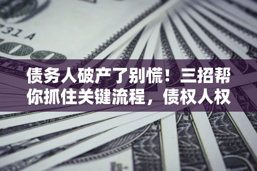 北京债务人破产了别慌！三招帮你抓住关键流程，债权人权益不再缩水