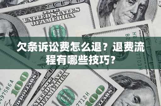 北京欠条诉讼费怎么退？退费流程有哪些技巧？